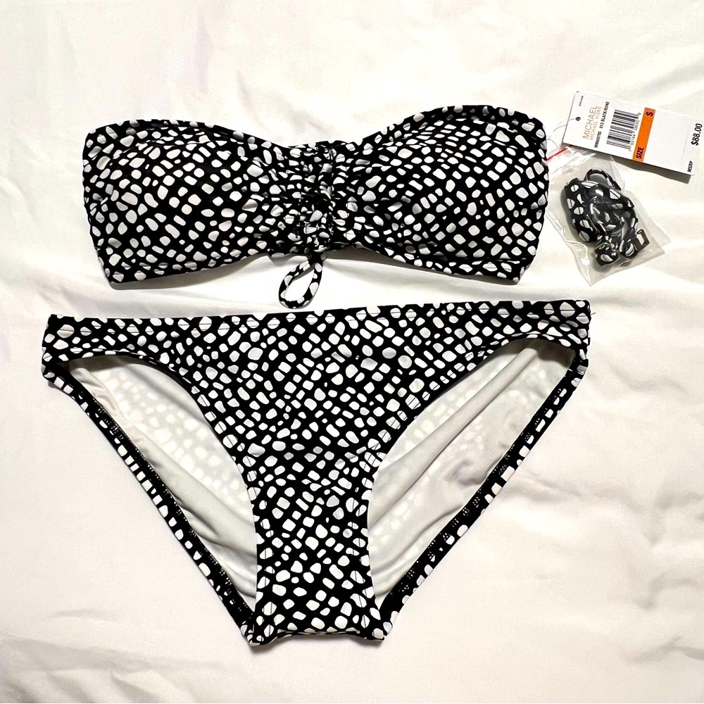 MICHAEL Michael Kors Black and White Polka Dot Bikini Set